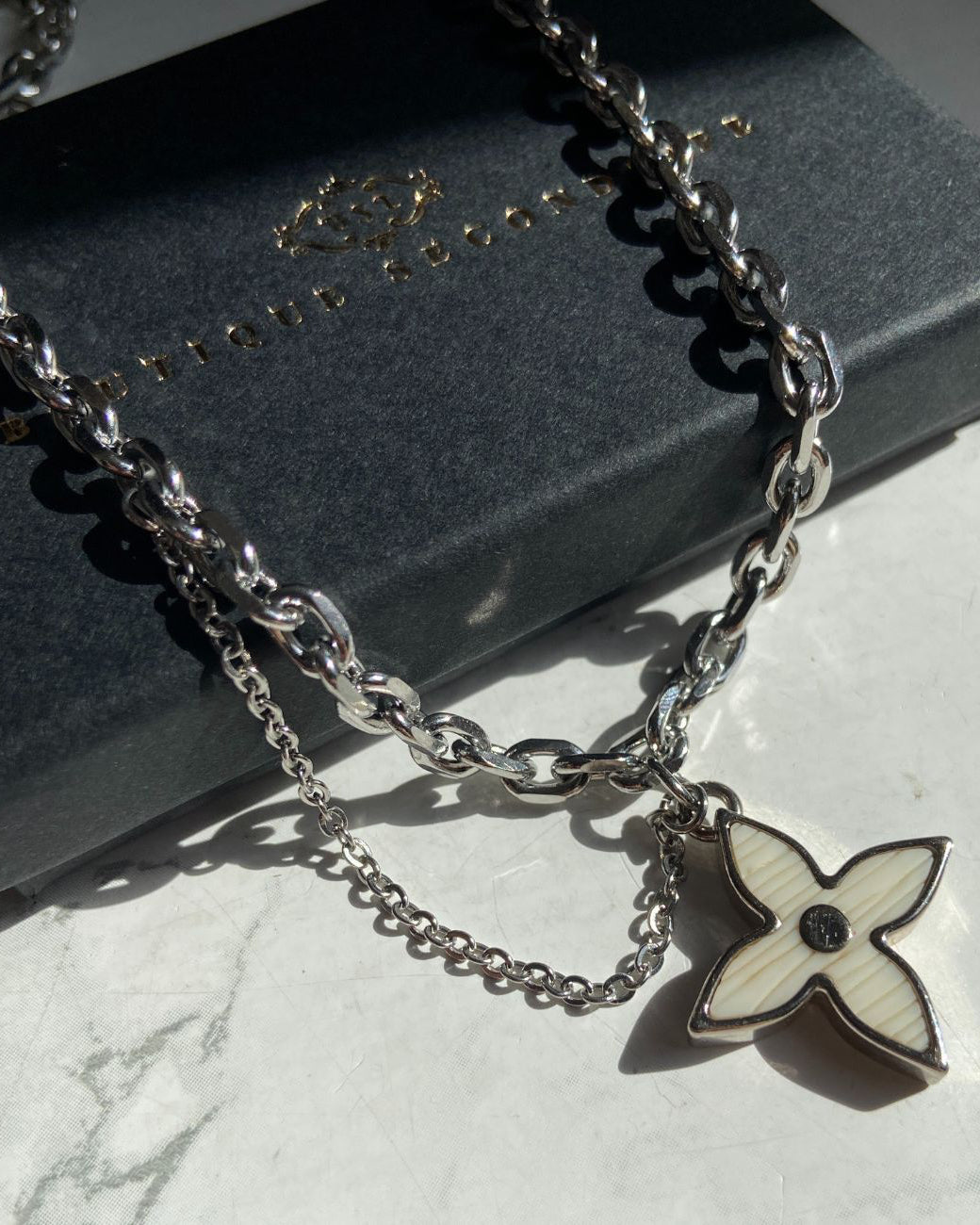 Authentic Louis Vuitton Silver Charm- Reworked Necklace