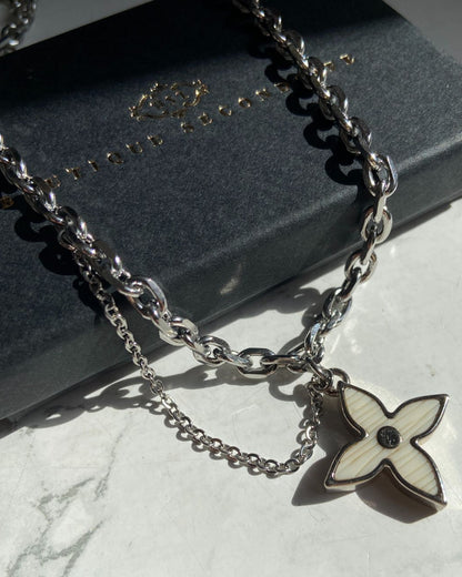 Authentic Louis Vuitton Silver Charm- Reworked Necklace