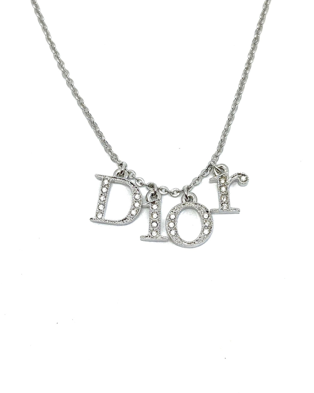 Authentic Dior Spellout  Crystal Pendant - Reworked Necklace