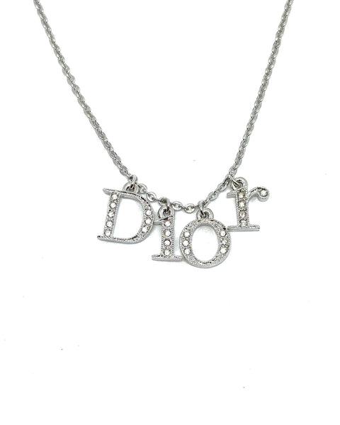 Authentic Dior Spellout  Crystal Pendant - Reworked Necklace