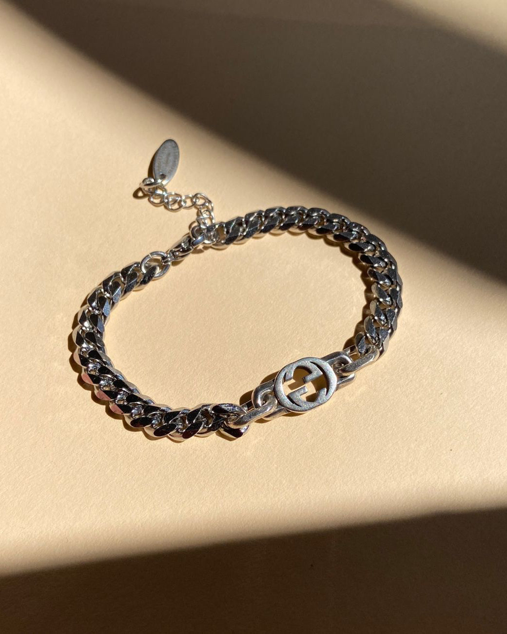 Authentic Gucci Interlocking Pendant Repurposed Bracelet