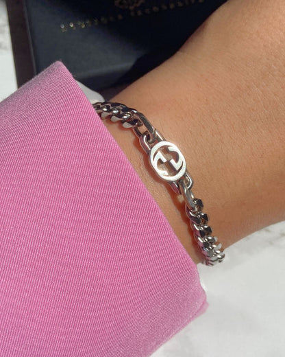 Authentic Gucci Interlocking Pendant Repurposed Bracelet
