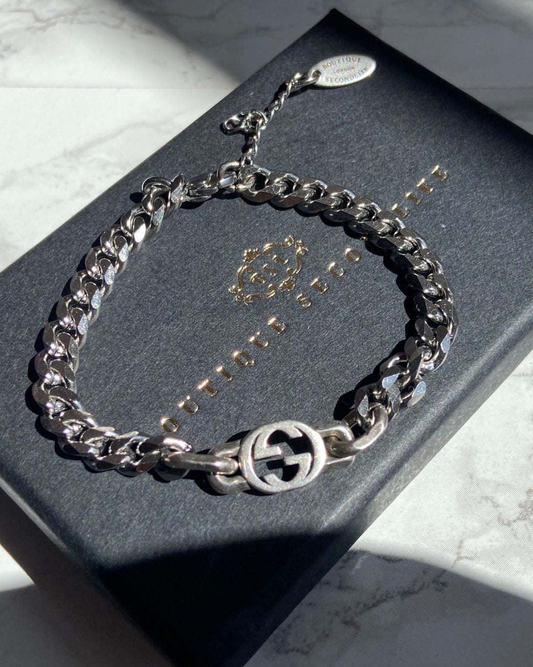 Authentic Gucci Interlocking Pendant Repurposed Bracelet