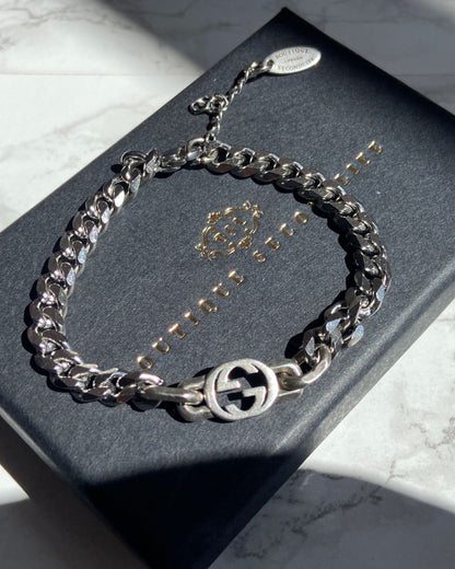 Authentic Gucci Interlocking Pendant Repurposed Bracelet