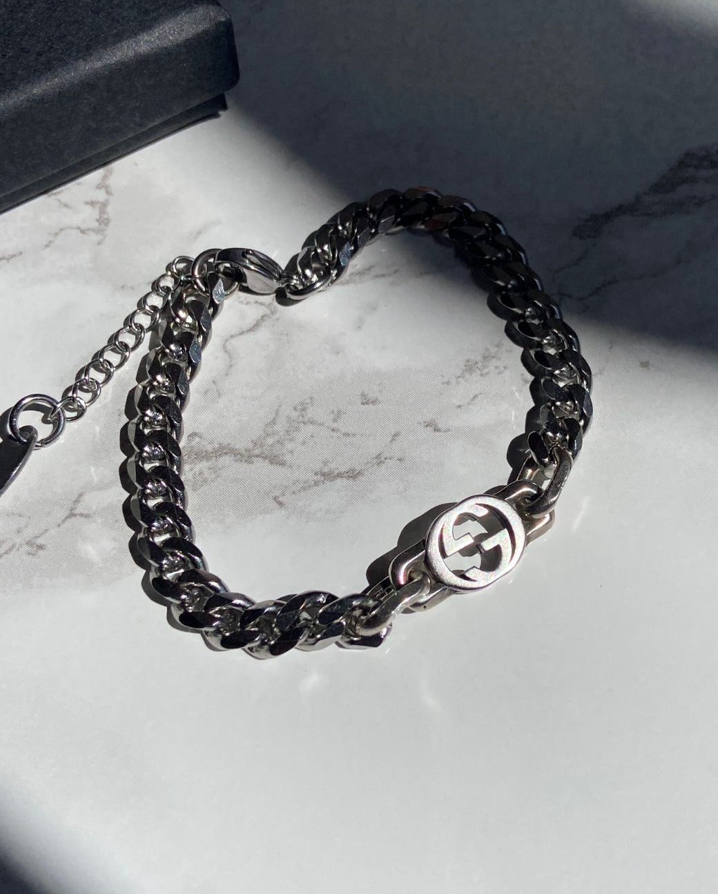 Authentic Gucci Interlocking Pendant Repurposed Bracelet