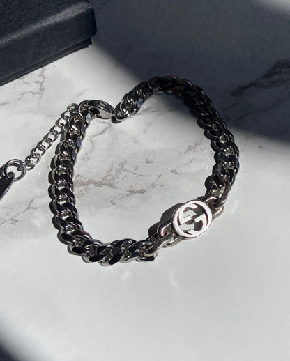 Authentic Gucci Interlocking Pendant Repurposed Bracelet