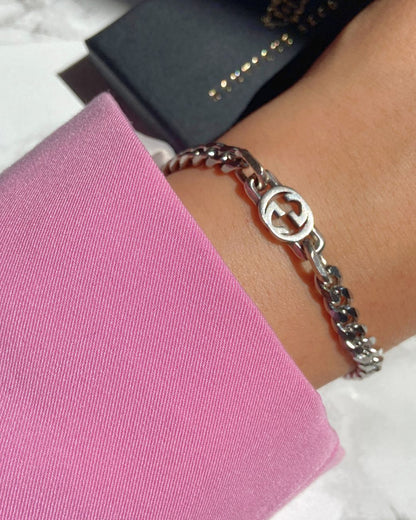 Authentic Gucci Interlocking Pendant Repurposed Bracelet