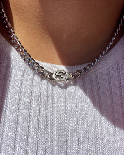 Authentic Gucci Interlocking Pendant Repurposed Choker
