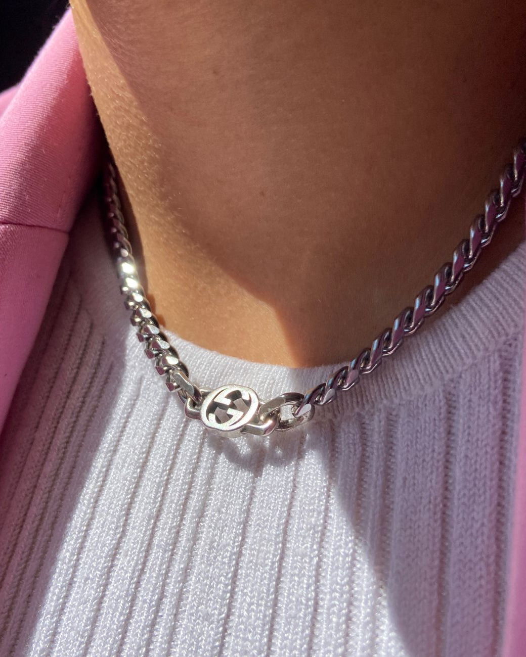 Authentic Gucci Interlocking Pendant Repurposed Choker
