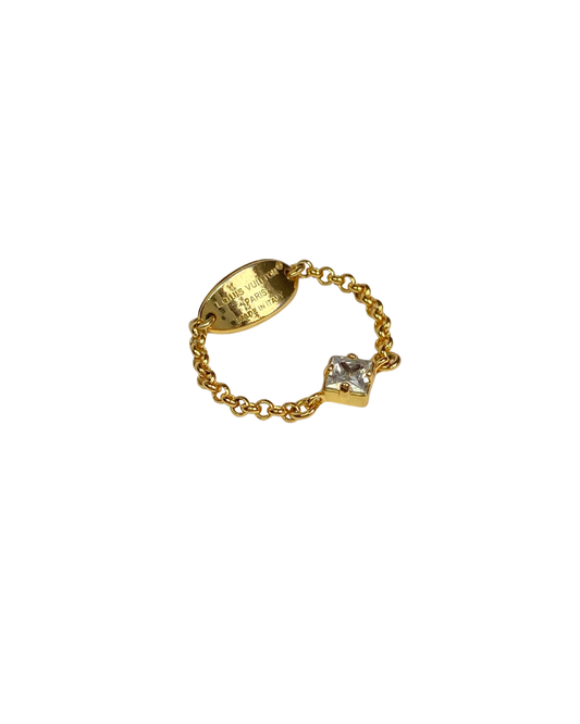 Authentic Louis Vuitton Ring Elegance Crystal