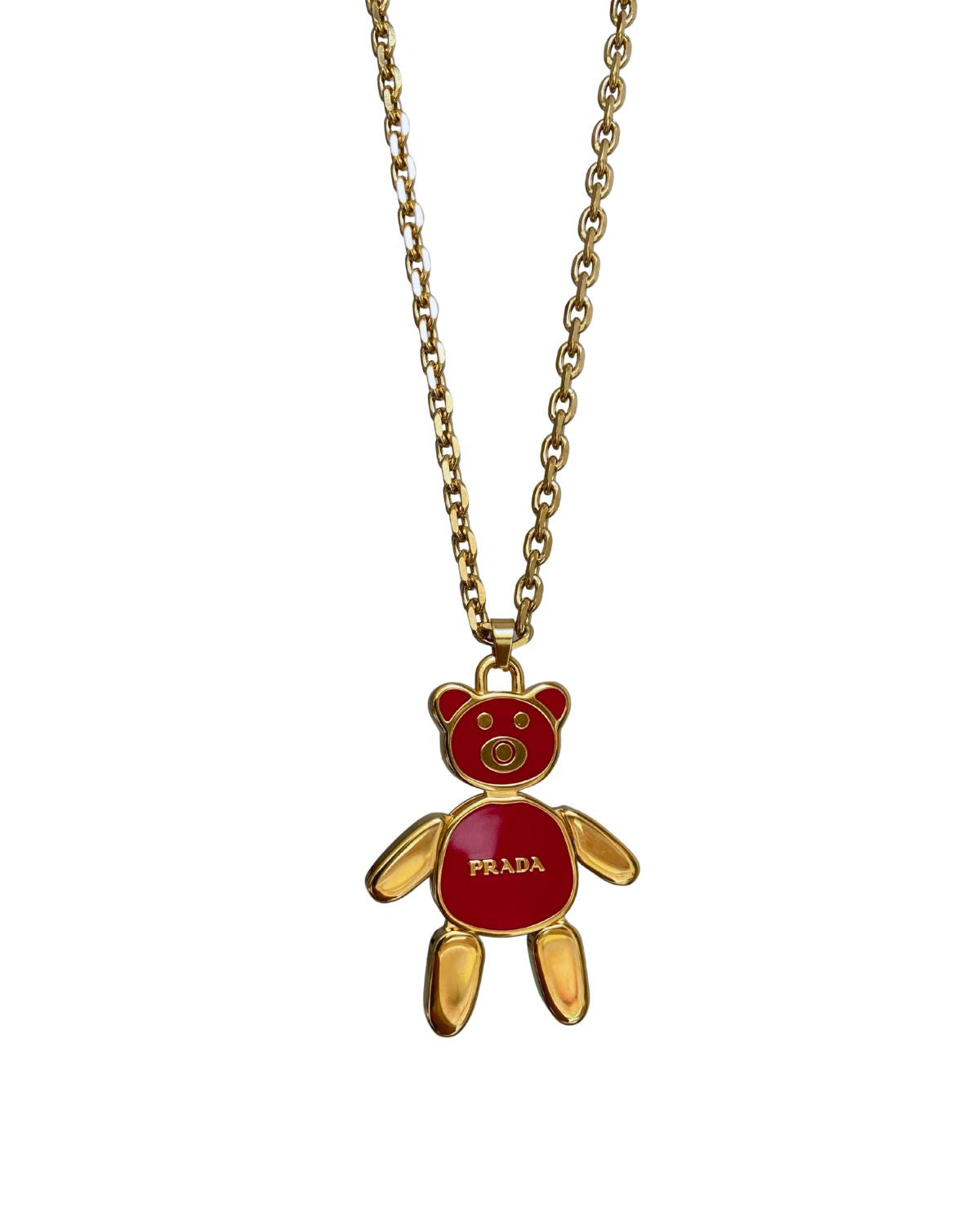Authentic Prada Orsetto Bear Pendant Reworked Necklace  - Gift Edition