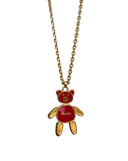 Authentic Prada Orsetto Bear Pendant Reworked Necklace  - Gift Edition