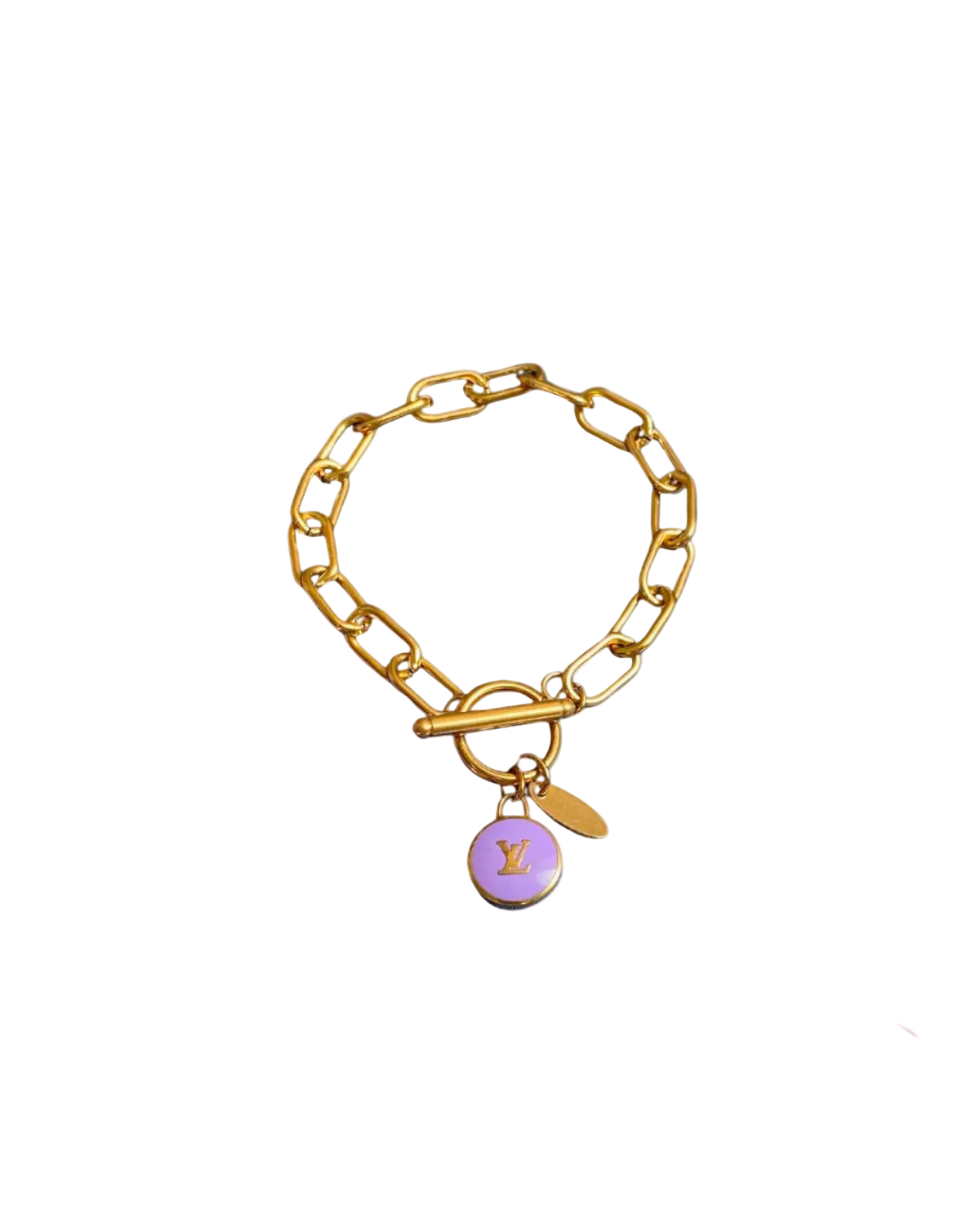 Authentic Louis Vuitton Purple Logo Pastilles Pendant- Bracelet