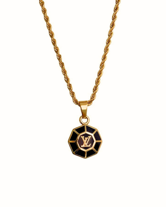 Authentic Louis Vuitton Medium Brown Pendant-Repurposed Necklace