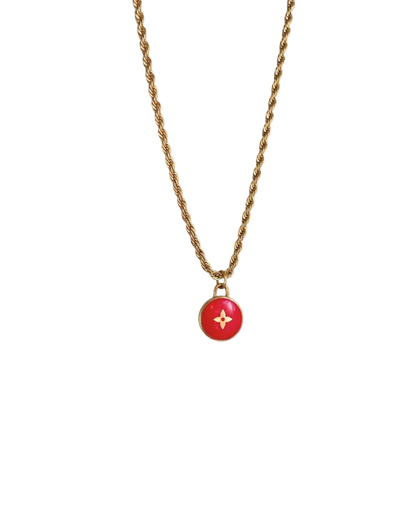 Authentic Louis Vuitton Red Pastilles Pendant- Necklace