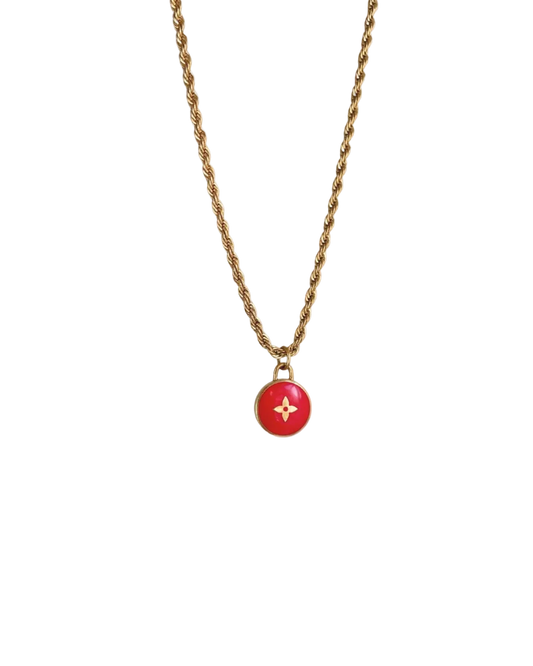 Authentic Louis Vuitton Red Pastilles Pendant- Necklace