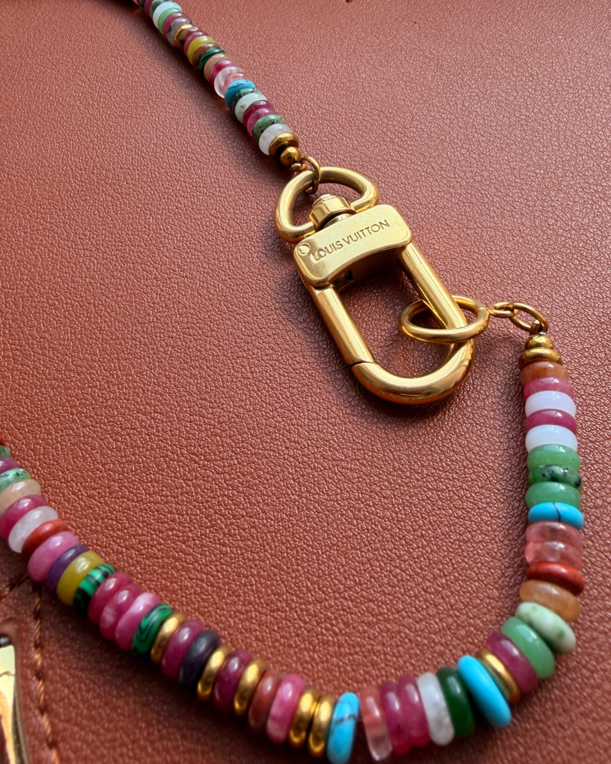 Authentic Louis Vuitton Clasp - Natural Stone Necklace