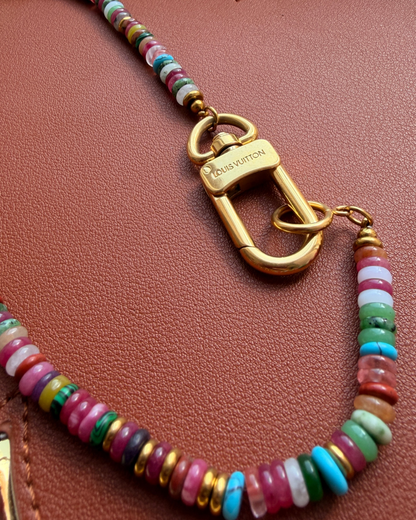 Authentic Louis Vuitton Clasp - Natural Stone Necklace