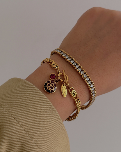 Authentic Louis Vuitton Brown Pendant-Repurposed Bracelet