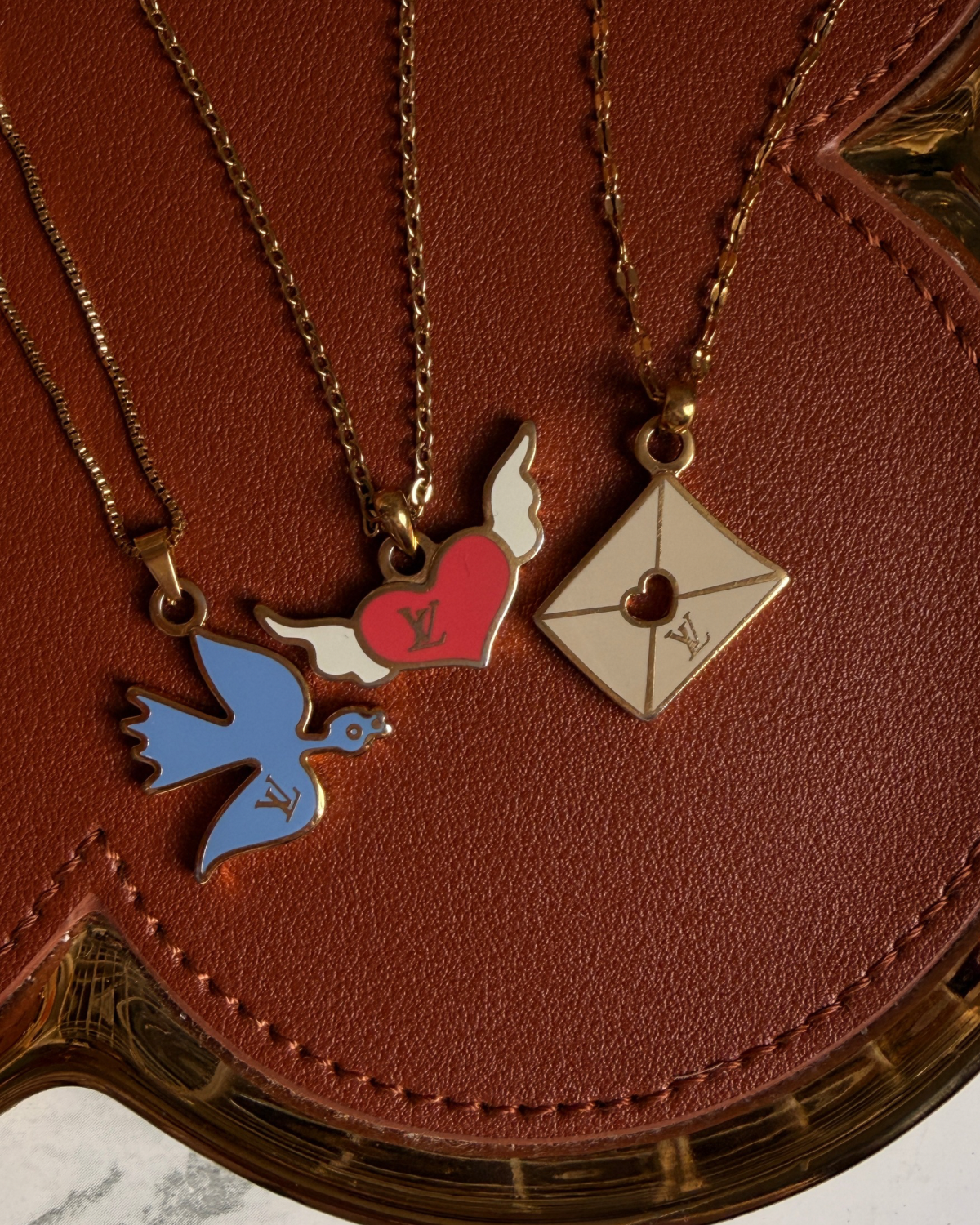 Authentic Louis Vuitton pendant Love Letter-  Reworked Necklace