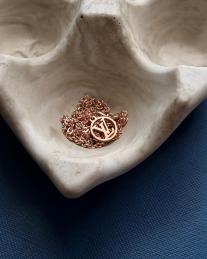 Authentic Louis Vuitton Nanogram Pendant - Reworked Rose Gold Necklace