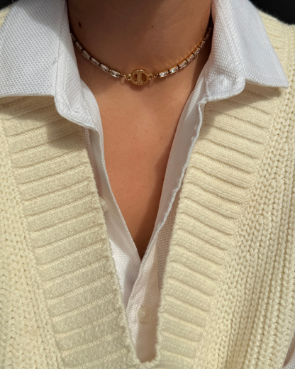 Authentic Dior CD Pendant- Diamante Chain Reworked Choker