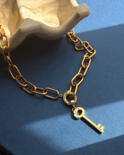 Authentic Prada Key pendant - Repurposed Necklace