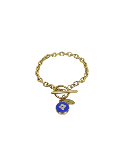 Authentic Louis Vuitton Blue Pendant  - Repurposed Bracelet