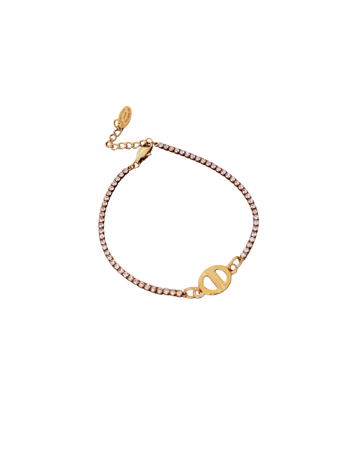 Authentic Mini Dior pendant -Repurposed Diamante Bracelet