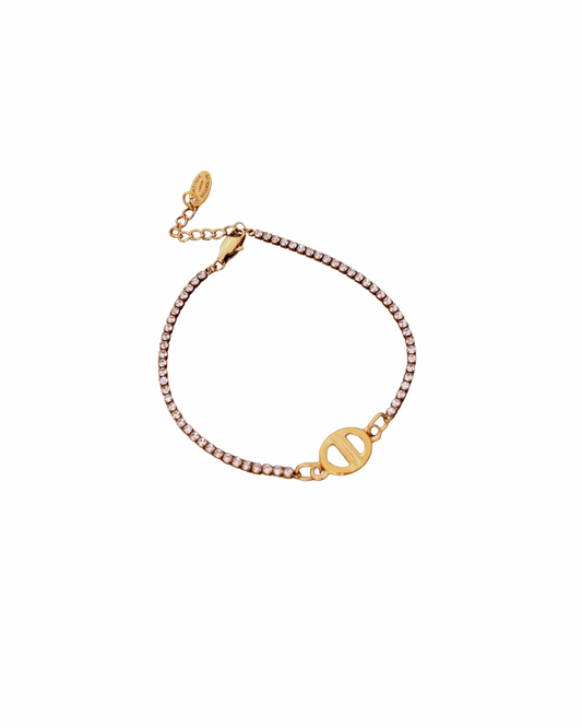Authentic Mini Dior pendant -Repurposed Diamante Bracelet