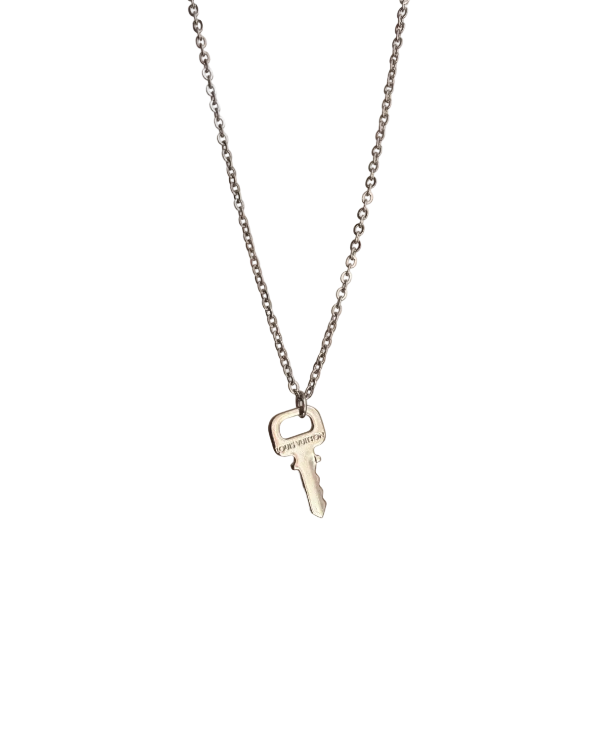 Authentic Louis Vuitton Key Pendant- Dainty Silver Necklace