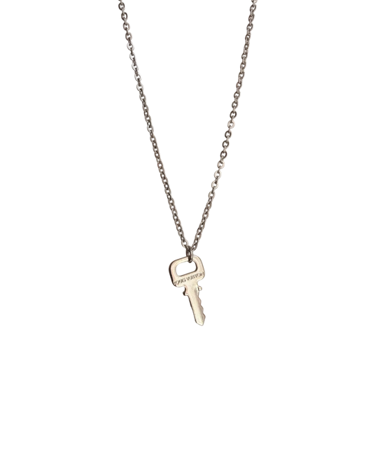 Authentic Louis Vuitton Key Pendant- Dainty Silver Necklace