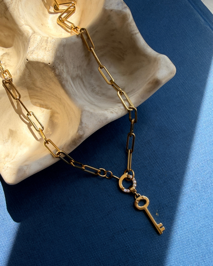 Authentic Prada Key pendant - Repurposed Necklace
