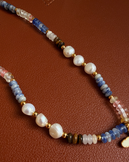 Authentic Prada Reworked Poodle Charm Necklace – Natural Stones & Freshwater Pearls