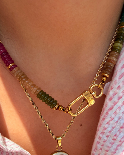 Authentic Louis Vuitton Clasp - Natural Stones Necklace