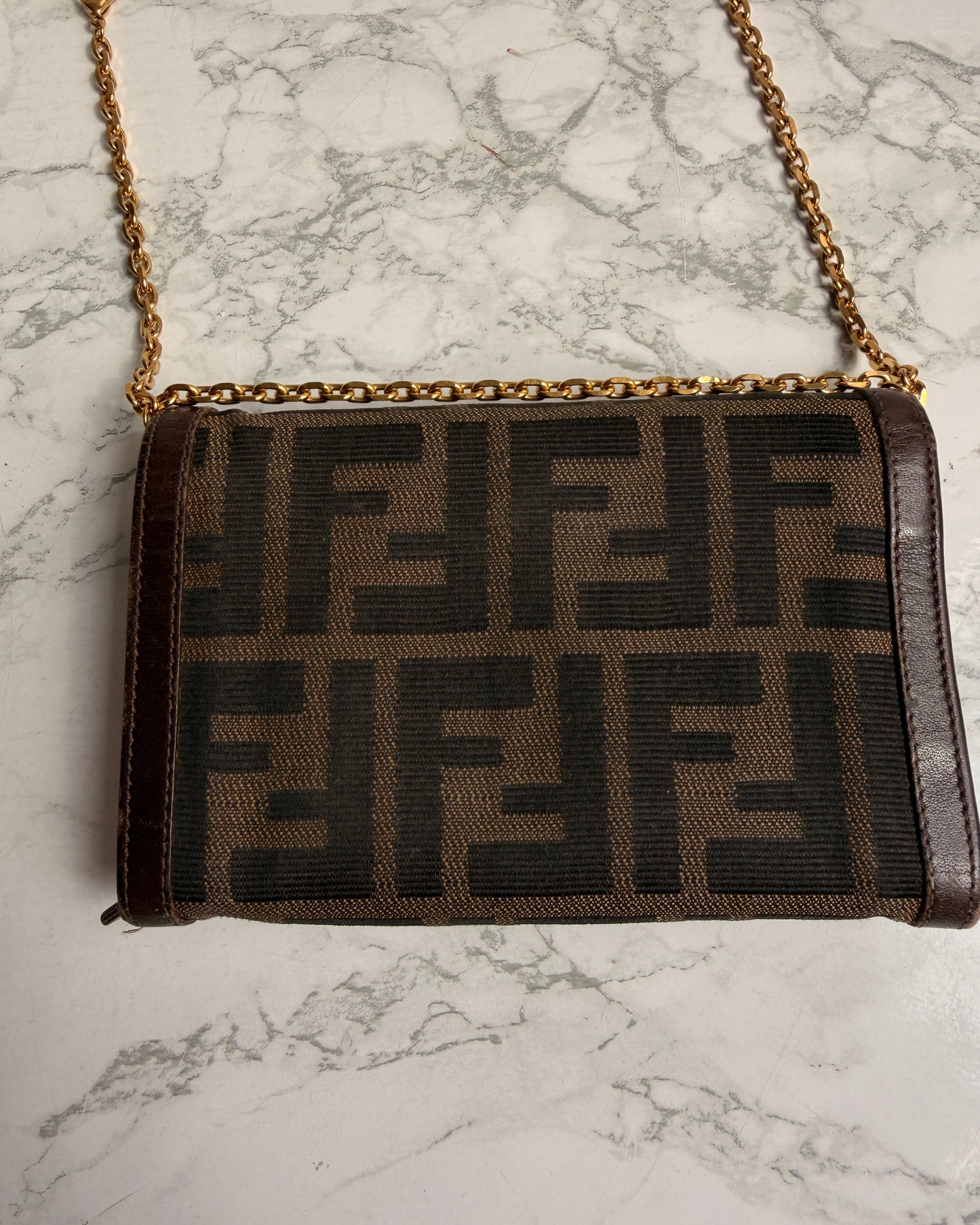 Authentic Fendi Pre-Owned Zucca Wallet on Chain