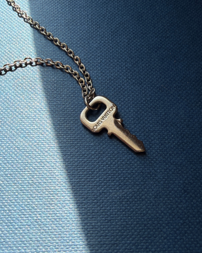 Authentic Louis Vuitton Key Pendant- Dainty Silver Necklace
