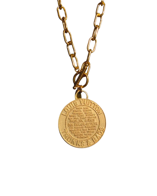 Authentic Louis Vuitton Large Pendant- Reworked Necklace