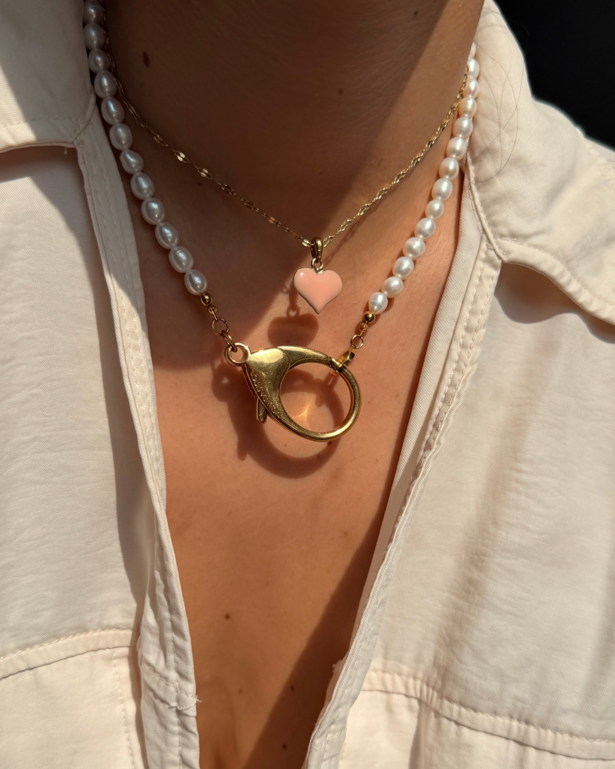 Authentic Louis Vuitton Clasp - Natural Pearls Necklace