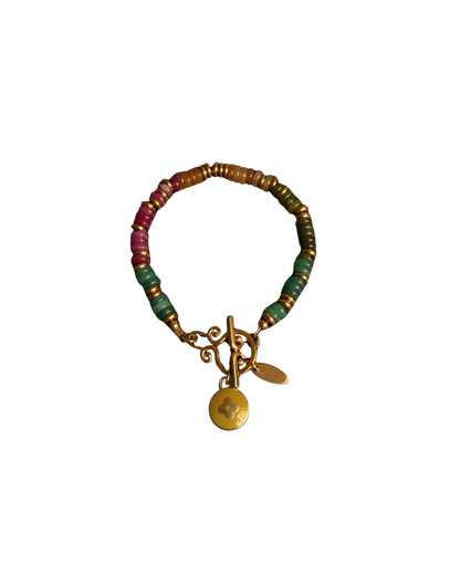 Authentic Louis Vuitton Green Pendant - Reworked Stones Bracelet