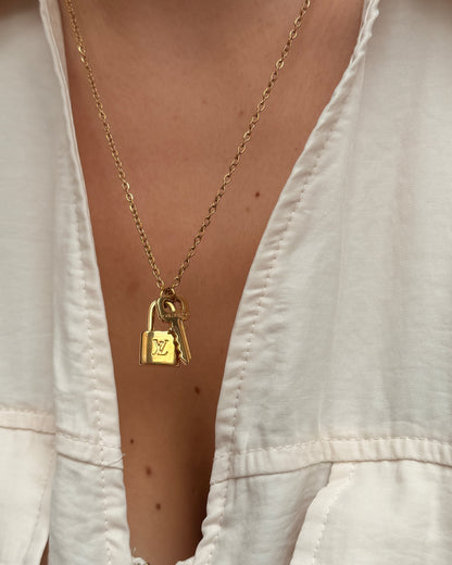 Authentic Louis Vuitton Padlock and Key - Reworked Necklaces