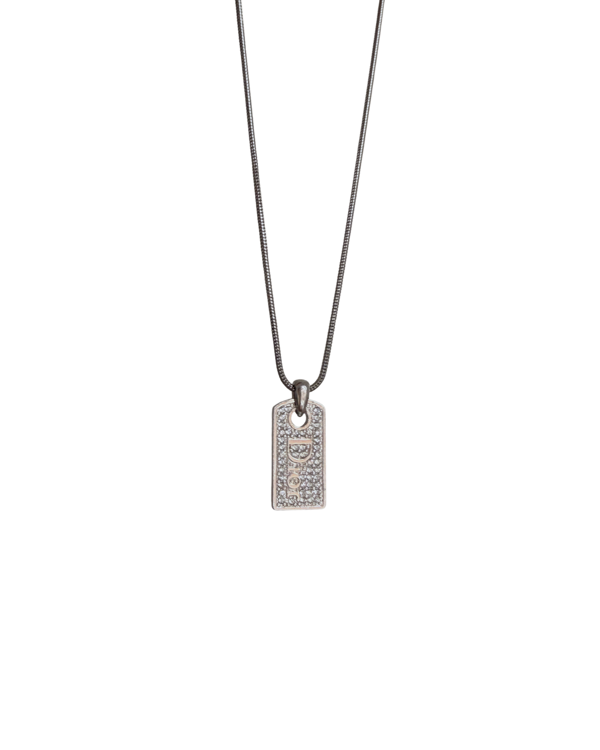Authentic Dior Oblique Tag - Reworked Necklace