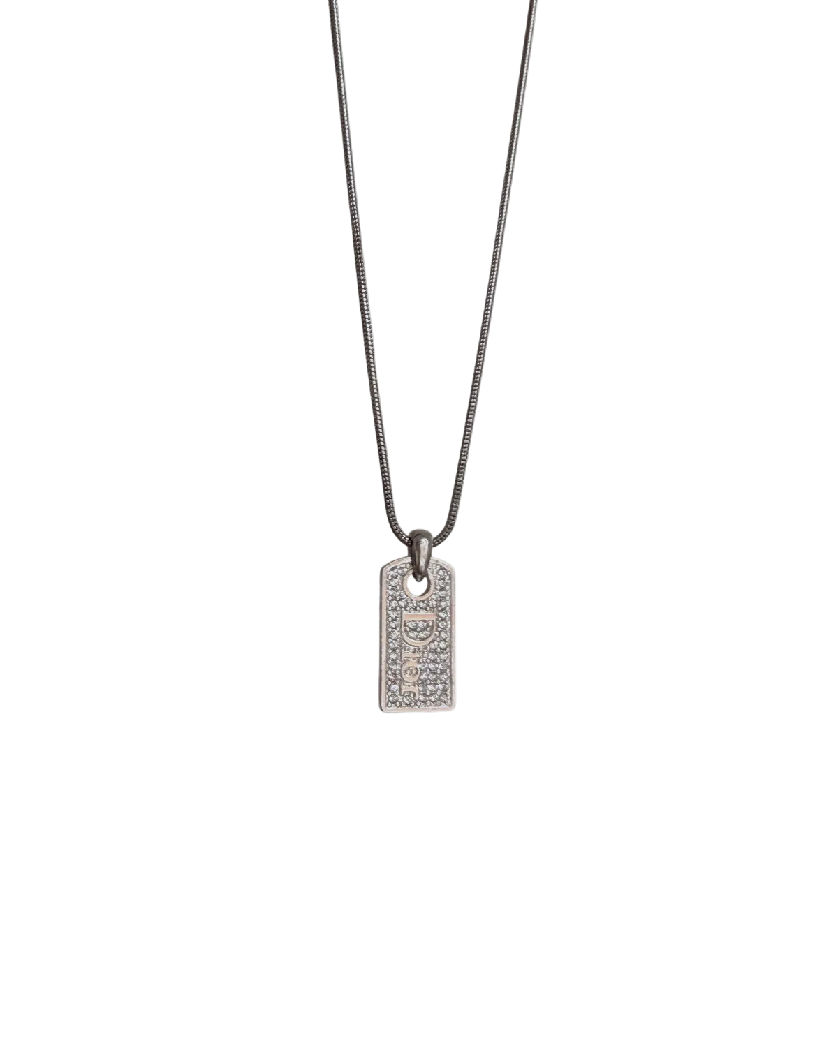 Authentic Dior Oblique Tag - Reworked Necklace