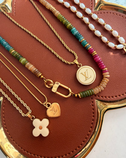 Authentic Louis Vuitton Clasp - Natural Stones Necklace