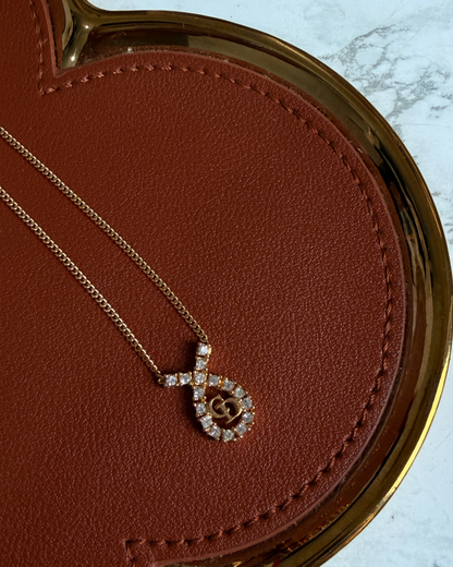 Authentic Dior Drop Rhinestone Necklace