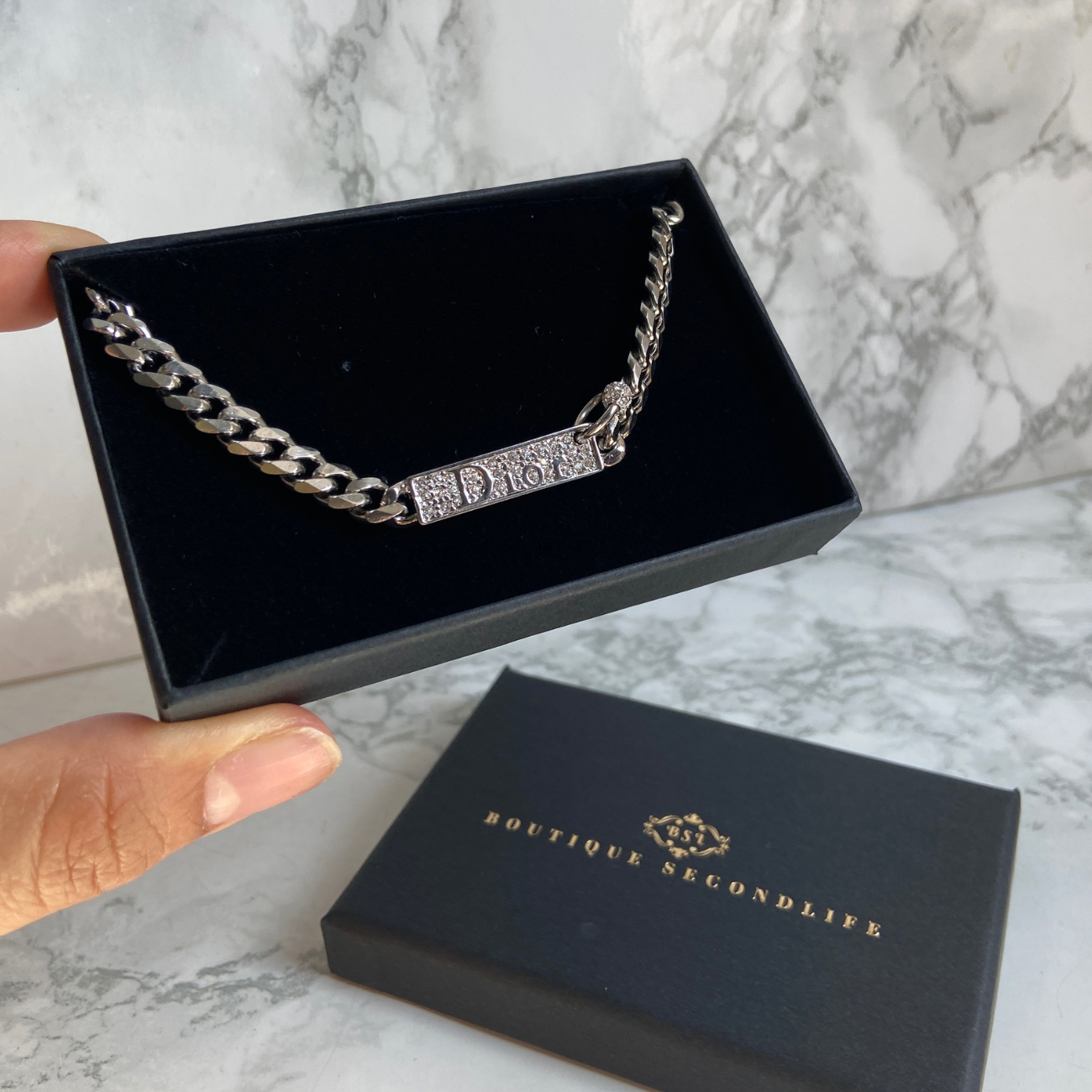 Authentic Dior Plaque Pendant- Reworked Necklace