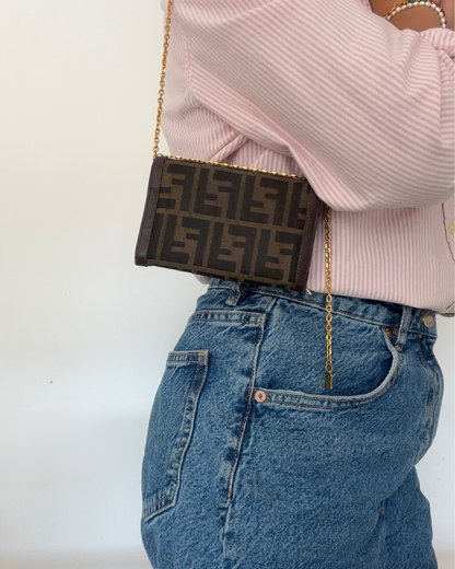Authentic Fendi Pre-Owned Zucca Wallet on Chain