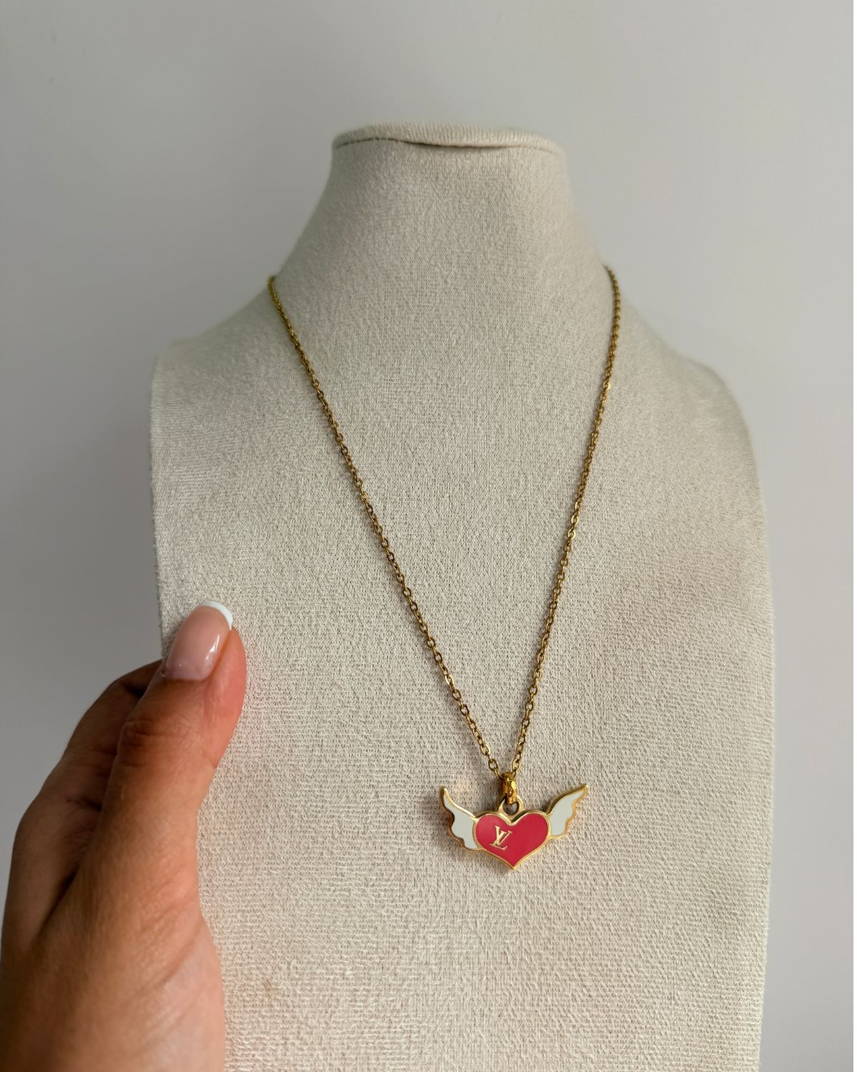 Authentic Louis Vuitton Winged Heart Reworked Necklace