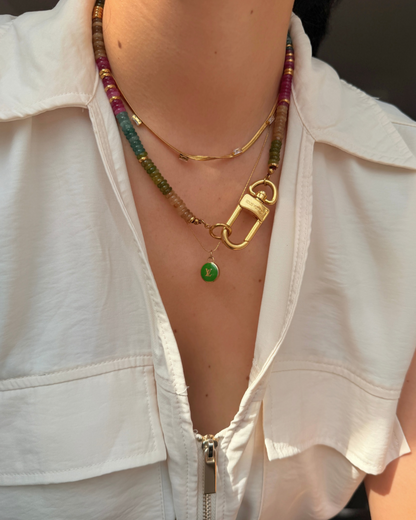 Authentic Louis Vuitton Clasp - Natural Stone Necklace