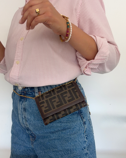 Authentic Fendi Pre-Owned Zucca Wallet on Chain